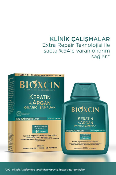 Keratin & Argan Tiklovchi Parvarish Shampo 300 ml - Shikastlangan Va Sezgir Sochlar Uchun - 26