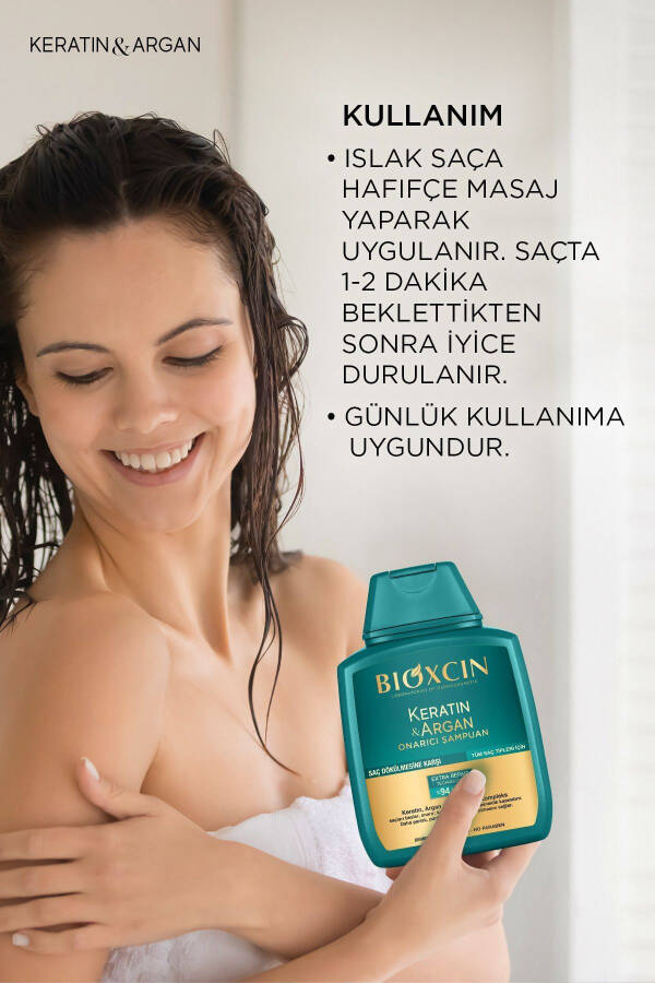 Keratin & Argan Tiklovchi Parvarish Shampo 300 ml - Shikastlangan Va Sezgir Sochlar Uchun - 16