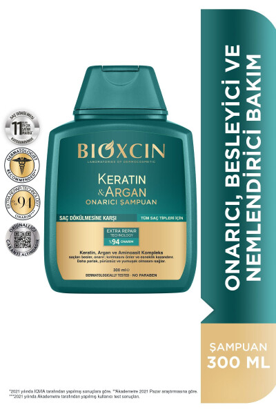 Keratin & Argan Tiklovchi Parvarish Shampo 300 ml - Shikastlangan Va Sezgir Sochlar Uchun - 2