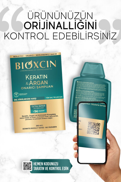 Keratin & Argan Tiklovchi Parvarish Shampo 300 ml - Shikastlangan Va Sezgir Sochlar Uchun - 9