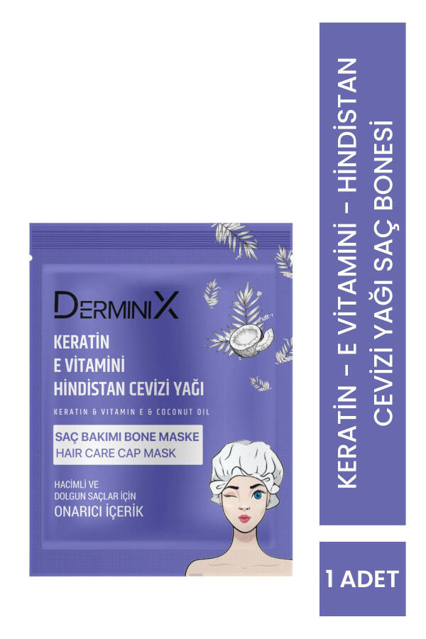 Keratin & E Vitamini & Kokos yog'i bonet soch maskasi - 4