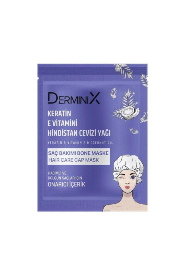 Keratin & E Vitamini & Kokos yog'i bonet soch maskasi - 1