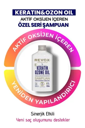 Keratin & Ozon Oil Aktif Oksijen Içeren E Vitaminli Yeniden Yapılandırıcı Şampuan - REVOX (1)