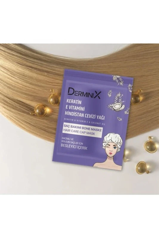 Keratin & Vitamin E & Coconut Oil Bonnet Hair Mask - DERMINIX