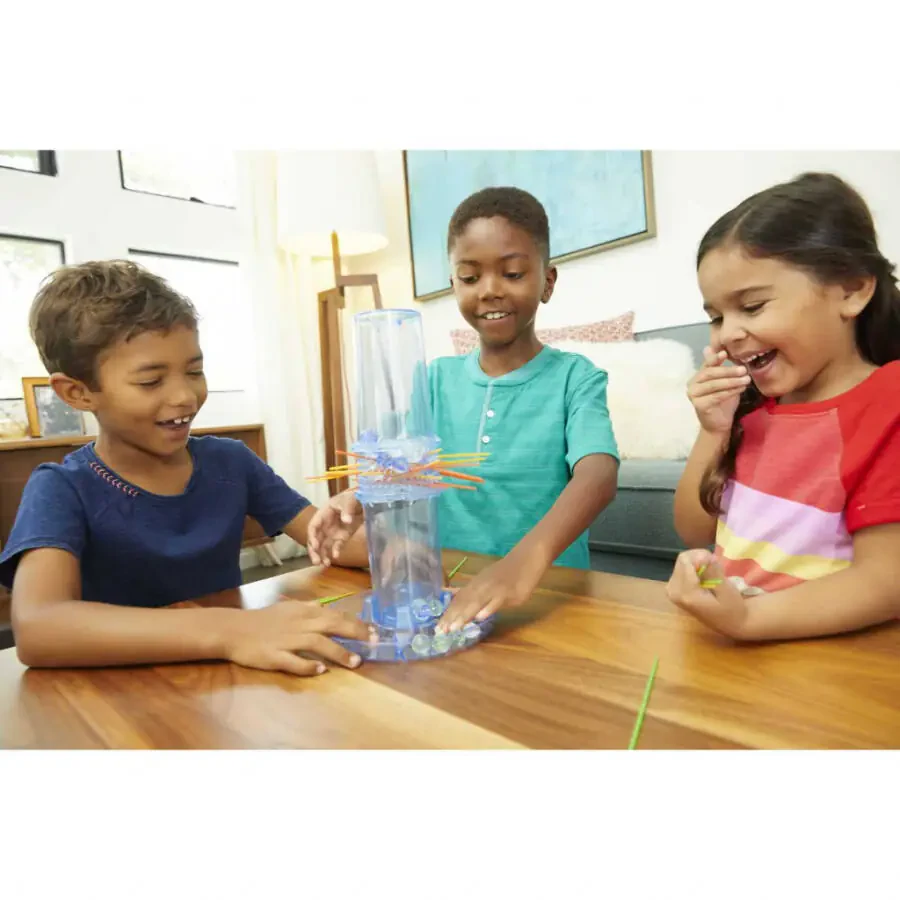 KerPlunk Kids o'yini, bolalar va kattalar uchun oilaviy o'yin, 2-4 o'yinchi uchun oddiy qoidalar bilan. - 6