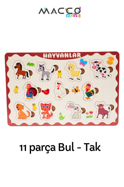 Keşif Dünyası Montessori 4'lü Ahşap Puzzle Seti 38 Parça - 3