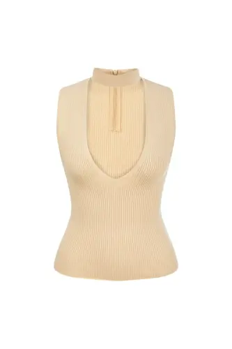 Cutout Triko - Bej - 10