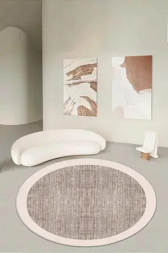 Kesma Halı Desenli Raqamli Bosma Yuviladigan Sirpanmaydigan Taban Yupqa Salon Oshxona Bolalar Gilami Yo'lak-bej - 1