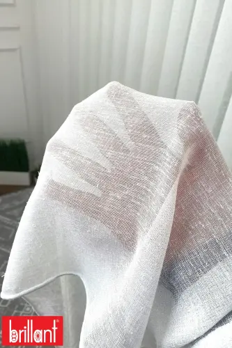 Keten 1/3 Sık Pileli Ütü İstemez Kırışmaz Düz Tül Perde-Ekru - 5