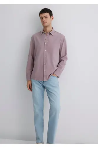 Keten aralash pushti tencel Tm liyosel ko'ylak Reg - 4