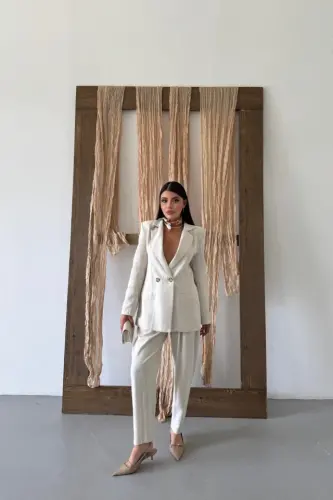 KETEN CEKET - PANTOLON TAKIM - Ham - 1