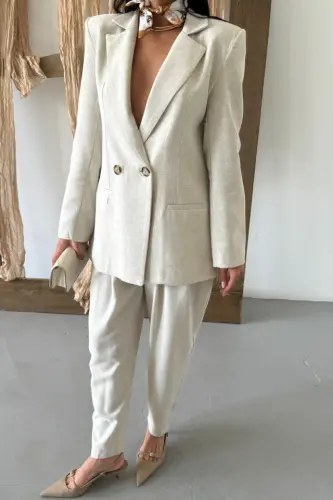 KETEN CEKET - PANTOLON TAKIM - Ham - 3