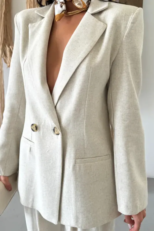 KETEN CEKET - PANTOLON TAKIM - Ham - 4