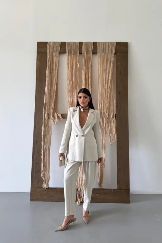 KETEN CEKET - PANTOLON TAKIM - Ham - BÜYÜKBEDENIZ