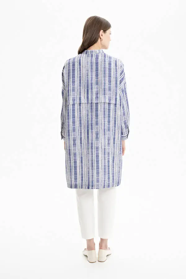 Keten Çizgili Tunik - 3