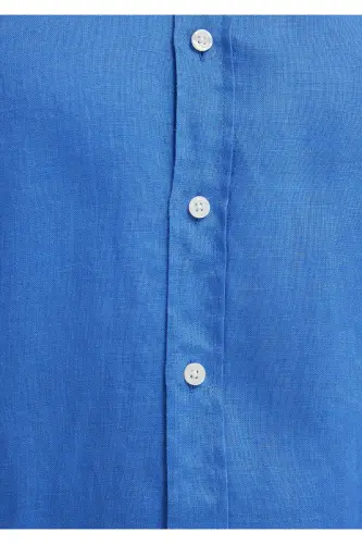 Keten Gömlek Slim Fit / Dar Kesim 0211466-81347 - Mavi-81347 - 8