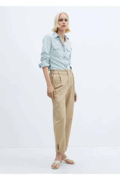 Keten kargo pantolon - 2