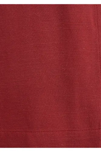Keten Karışımlı Bordo Gömlek Loose Fit / Bol Rahat Kesim 1211090-91507 - Bordo - 7