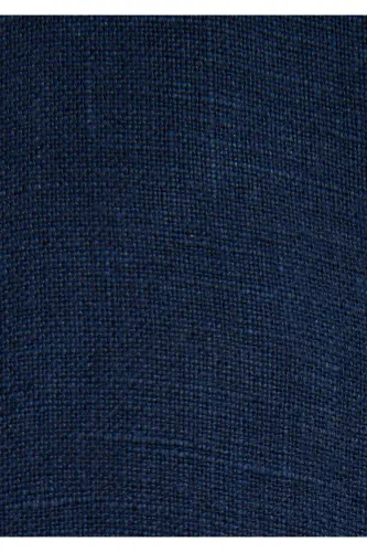 Keten Karışımlı Lacivert Gömlek Regular Fit / Normal Kesim 0211472-82318-Lacivert - 7