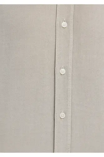 Keten Karışımlı Yeşil Tencel TM Liyosel Gömlek Regular Fit / Normal Kesim 0211482-70333-Yeşil - 8