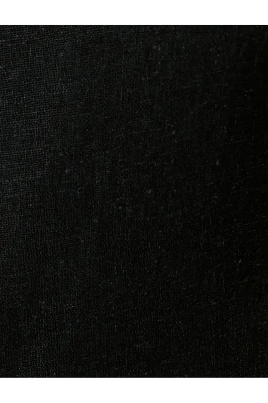 Keten Tulum Kapri Boy Cepli Arkası İnce Askılı-SİYAH - 6