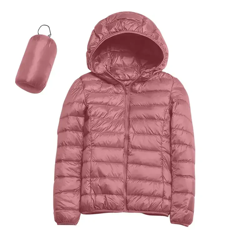 keusn women's packable down jacket lightweight puffer jacket hooded winter coat pink s- - 3