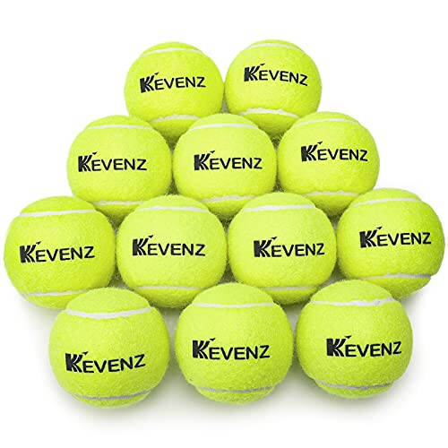 KEVENZ 12-Pack Standard Pressure Training Tennis Balls, Highly Elasticity, More Durable, Good for Beginner Training Ball - 1