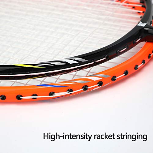 KEVENZ Badminton Racket Set, 2 Carbon Fiber Badminton Racquets, 3 Goose Feather Badminton Birdie, 2 Racket Grip and 1 Carrying Bag - 3