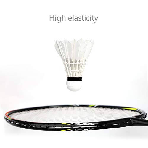 KEVENZ Badminton Racket Set, 2 Carbon Fiber Badminton Racquets, 3 Goose Feather Badminton Birdie, 2 Racket Grip and 1 Carrying Bag - 6