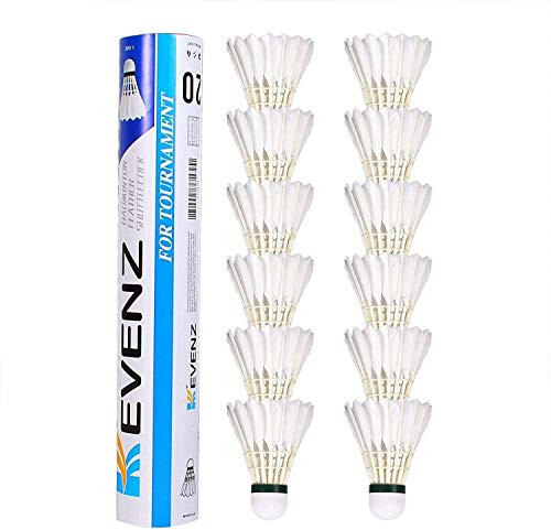 KEVENZ Goose Feather Badminton Shuttlecocks with Great Stability and Durability, High Speed Badminton Birdies - 1