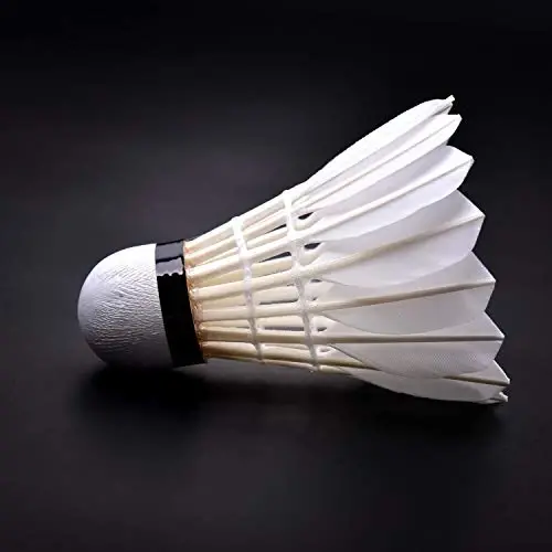 KEVENZ Goose Feather Badminton Shuttlecocks with Great Stability and Durability, High Speed Badminton Birdies,Pack of 12, White - 6