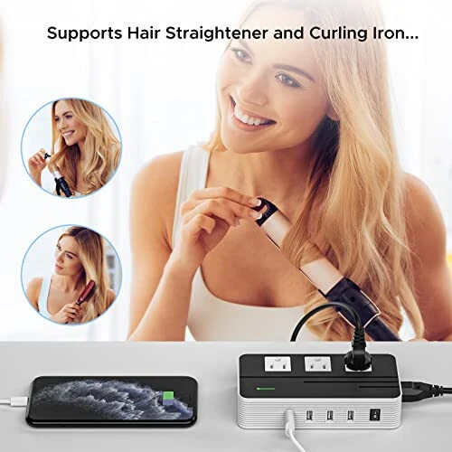 Key Power 230-Watt Step Down 220V to 110V Voltage Converter & International Travel Adapter/Power Converter with USB-C Port 18W - [Use for USA Appliance Overseas in Europe, AU, UK, Ireland, etc.] - Key Power (1)