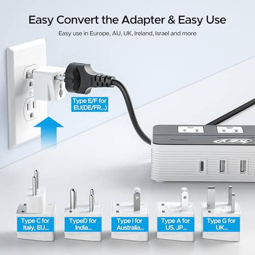 Key Power 230-Watt Step Down 220V to 110V Voltage Converter & International Travel Adapter/Power Converter with USB-C Port 18W - [Use for USA Appliance Overseas in Europe, AU, UK, Ireland, etc.] - 4
