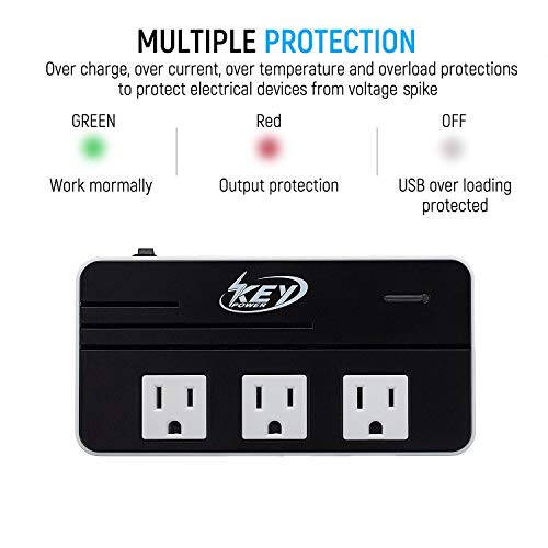 Key Power 230-Watt Step Down 220V to 110V Voltage Converter & International Travel Adapter/Power Converter with USB-C Port 18W - [Use for USA Appliance Overseas in Europe, AU, UK, Ireland, etc.] - 5