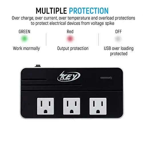 Key Power 230-Watt Step Down 220V to 110V Voltage Converter & International Travel Adapter/Power Converter with USB-C Port 18W - [Use for USA Appliance Overseas in Europe, AU, UK, Ireland, etc.] - 3