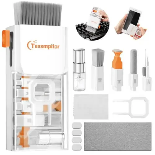 Keyboard Cleaner Laptop Cleaning Kit, All-in-One Keyboard Cleaning Kit, Laptop Cleaner Tool for MacBook iPad iPhone Computer, Portable Electronics Brush Tool for Tablet PC Camera Lens Earbuds Monitor - 1