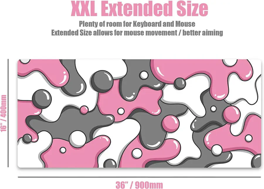 KEYBOARDS XXL Extended Gaming Mouse Pad - Artisan Design Thick Gaming Desk Mat - Large Mouse Pad for Desk (Quartz) - 1