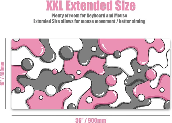 KEYBOARDS XXL Extended Gaming Mouse Pad - Artisan Design Thick Gaming Desk Mat - Large Mouse Pad for Desk (Quartz )-QUARTZDRIP - HEQIANCO