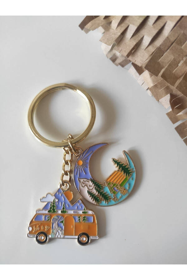 Keychain with Leather Accessories for Campers and Nature Lovers - 7