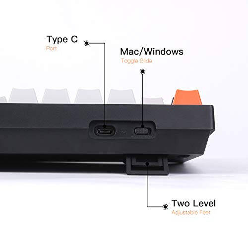 Keychron C2 Tam Boylu Kablolu Mekanik Klavye (Mac Uyumluluğu), Sıcak Değişimli, Gateron G Pro Kahverengi Anahtar, RGB Arka Aydınlatma, 104 Tuş ABS Tuş Kapakları Oyun Klavyesi (Windows Uyumluluğu), USB-C Tipi-C Örgülü Kablo - 3