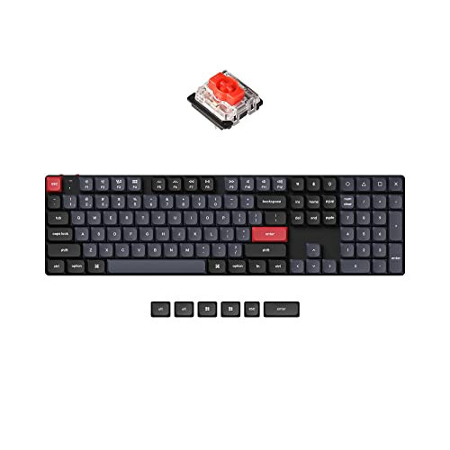 Keychron K5 Pro Değiştirilebilir Ultra İnce Özel Mekanik Klavye, RGB Tam Boy QMK/VIA Programlanabilir Kablosuz Bluetooth/USB Kablolu Klavye Mac Windows Linux İçin - Düşük Profil Gateron Kırmızı Anahtar - 1