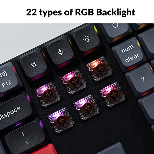 Keychron K5 Pro Değiştirilebilir Ultra İnce Özel Mekanik Klavye, RGB Tam Boyut QMK/VIA Programlanabilir Kablosuz Bluetooth/USB Kablolu Klavye Mac Windows Linux İçin - Düşük Profil Gateron Kahverengi Anahtar - 5