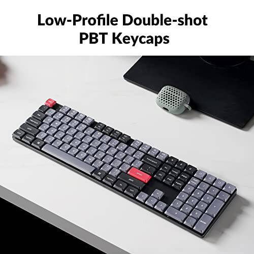 Keychron K5 Pro Issiq almashtiriladigan Ultra yupqa Maxsus Mexanik Klaviatura, RGB To'liq Hajmli QMK/VIA Dasturlash mumkin bo'lgan Simsiz Bluetooth/USB Simli Klaviatura Mac Windows Linux uchun - Past Profil Gateron Qizil Tugma - 6