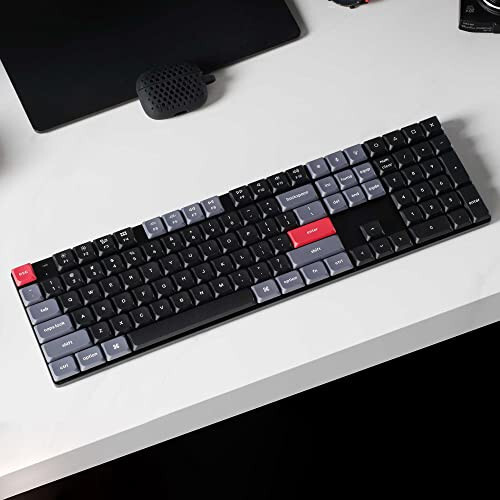 Keychron K5 Pro QMK/VIA Ultra-İnce Kablosuz Mekanik Klavye, 108 Tuş Özelleştirilebilir Programlanabilir Kablolu Klavye, Düşük Profilli Gateron Kahverengi Anahtar, Beyaz LED Arka Aydınlatmalı PBT Tuş Kapakları, Mac Windows Linux İçin - 7