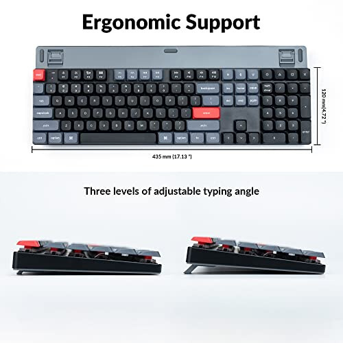 Keychron K5 Pro QMK/VIA Ultra-Slim Wireless Mechanical Keyboard, 108 Keys Custom Programmable Wired Keyboard with Low-Profile Gateron Brown Switch, White LED Backlit PBT Keycaps for Mac Windows Linux - 4