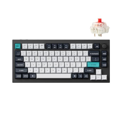 Keychron Q1 Max RGB QMK/VIA Özelleştirilebilir Mekanik Klavye, Sıcak Değişimli Tam Metal Programlanabilir Topuzlu Gateron Jupiter Kırmızı Anahtarlı, 2.4 GHz/Bluetooth/Kablolu Oyun Klavyesi Mac Windows Linux İçin - 1