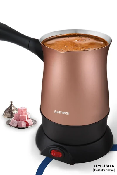 Keyf-i Sefa Gold 5 Cup Capacity Stainless Steel Electric Cezve - Modazone