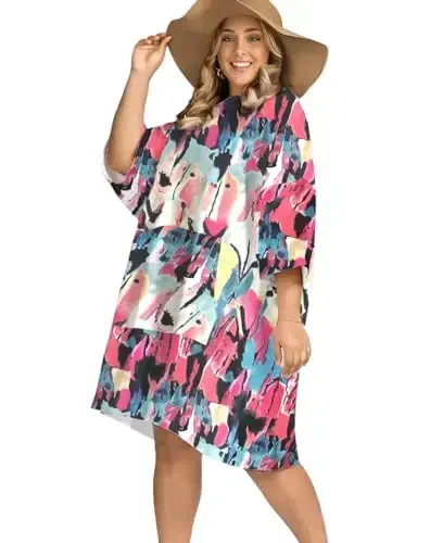 KFUBUO Surf Poncho Changing Towel Swim Robe with Pocket Plus Size Terry Cloth Swim Cover Up for Women Towel Poncho Hoodie - MODAZONE