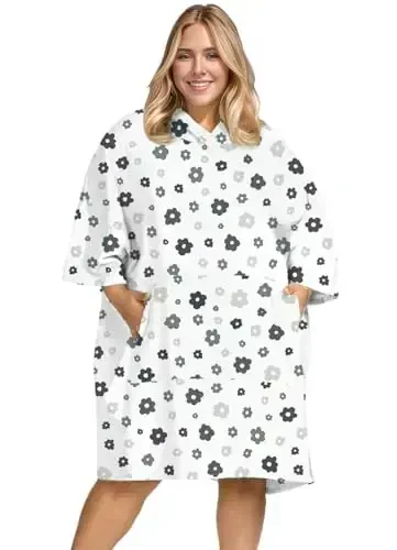 KFUBUO Surf Poncho Almashtirish Sochigʻi Choʻmilish Xalatasi choʻntagi Plus Size Terry Mato bilan Ayollar uchun Choʻmilish Kiyimi Sochigʻi Poncho Xudi - 3