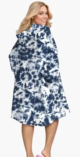 KFUBUO Surf Poncho Almashtirish Sochig'i Cho'milish Xalatasi cho'ntak bilan Plus Size Terry Mato Ayollar uchun Cho'milish Ustki Kiyimi Sochiq Poncho Hoodie - 2